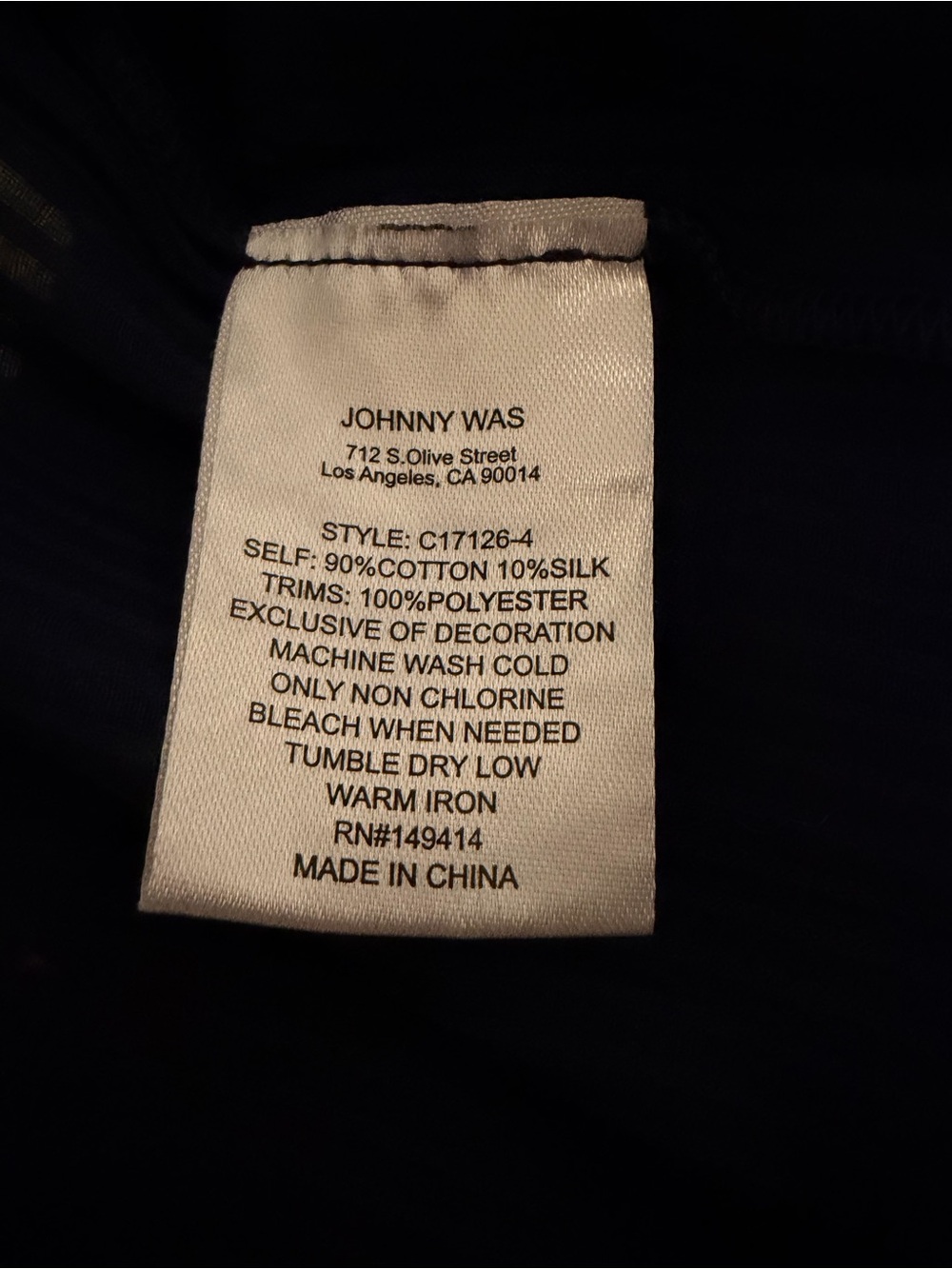 JohnnyWas: Margot Short Sleeve Blouse XL - Blue Night EUC! - Picture 4 of 4